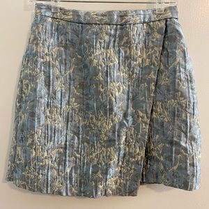 H&M vintage jacquard blue golden floral skirt